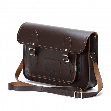 Zatchels Classic Satchel Dark Brown 11.5-inch